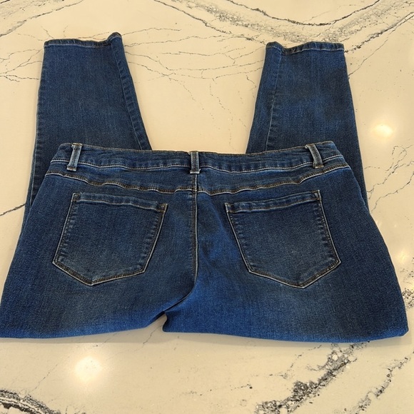 Workshop Republic Clothing Skinny Stretchy Blue Jean with Floral Details sz. 12 - Picture 10 of 11